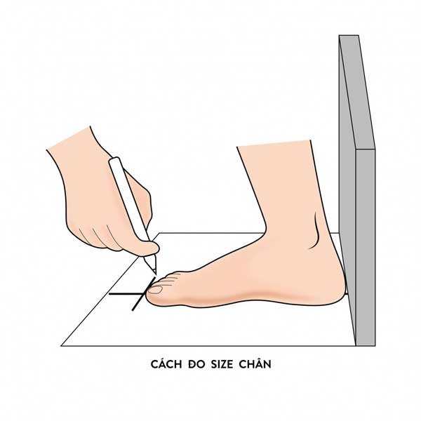 cách đo bàn chân chọn size giày nam