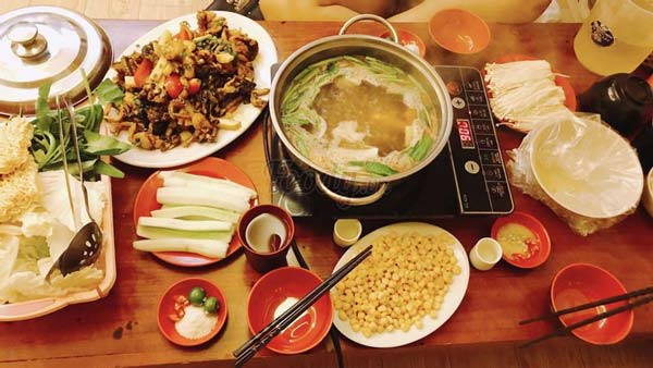 lẩu ếch thắng béo