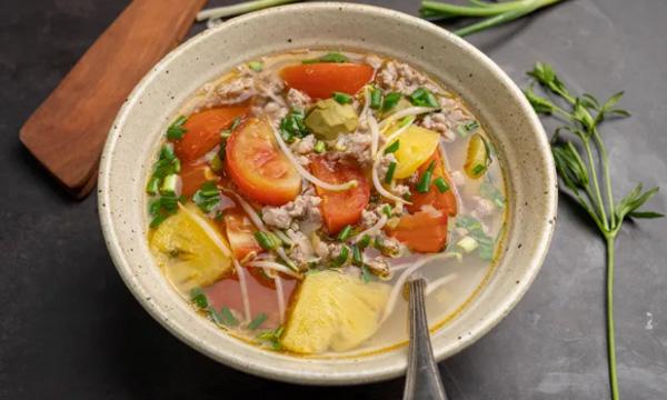 Canh chua thịt băm - món ngon ngày hè Miền Bắc 