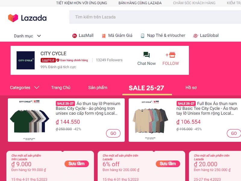 Local brand City Circle trên Lazada