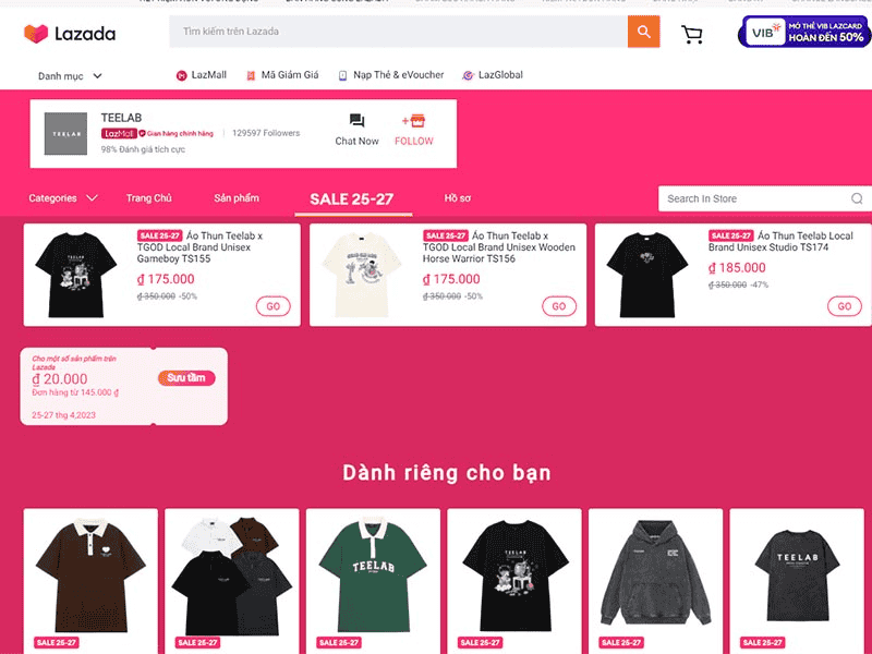 Teelab - Local brand trên Lazada 
