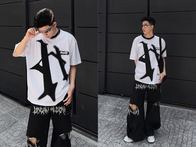 &aacute;o thun nam form rộng 2023