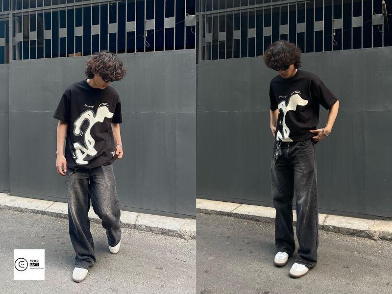 &aacute;o thun nam form rộng 2023