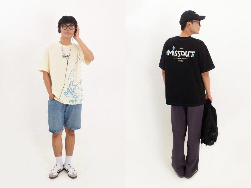 &aacute;o thun nam form rộng 