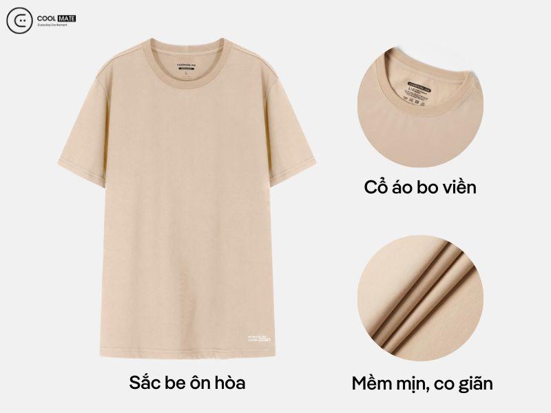áo thun cotton compact màu be