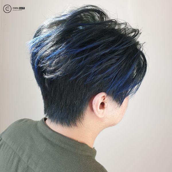 Gẩy light tóc nam màu xanh dương trendy