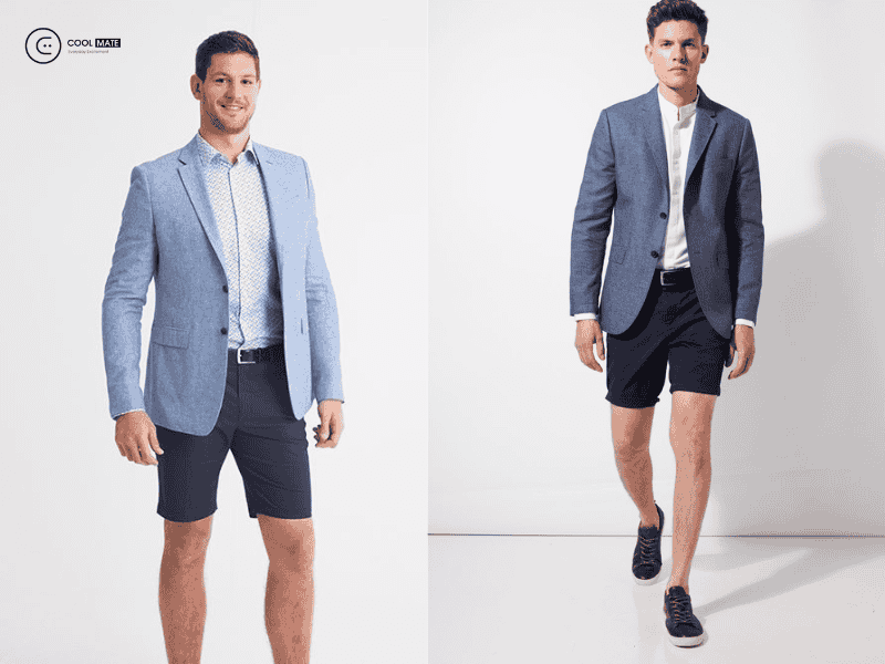 phối đồ với quần ngố nam