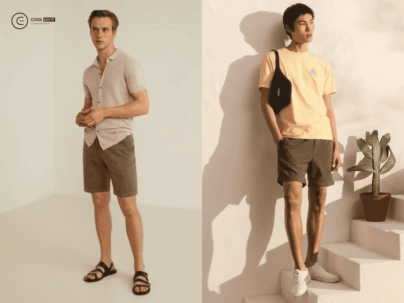phối đồ với quần ngố nam
