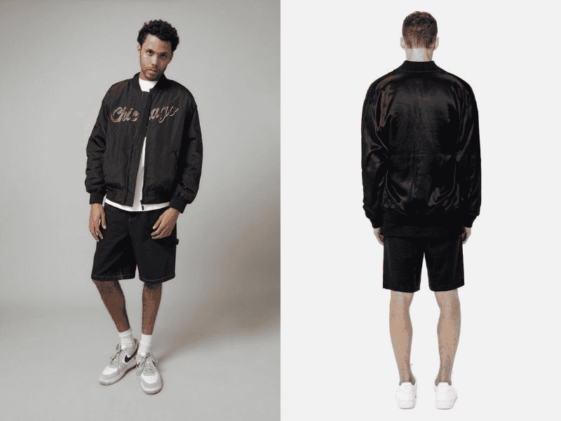 Quần short đen cá tính, sành điều khi mix cùng áo khoác bomber