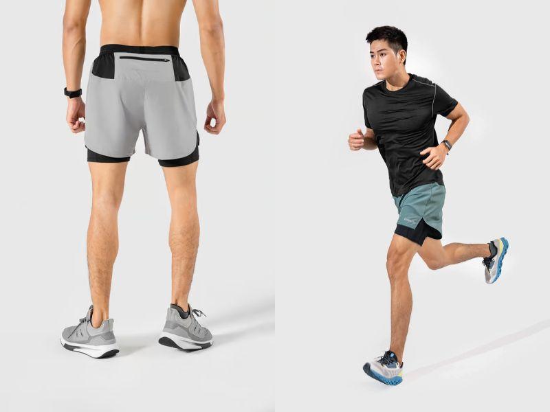 Quần Shorts Nam chạy bộ 2 lớp Essential - Sản phẩm Activewear chàng nên có