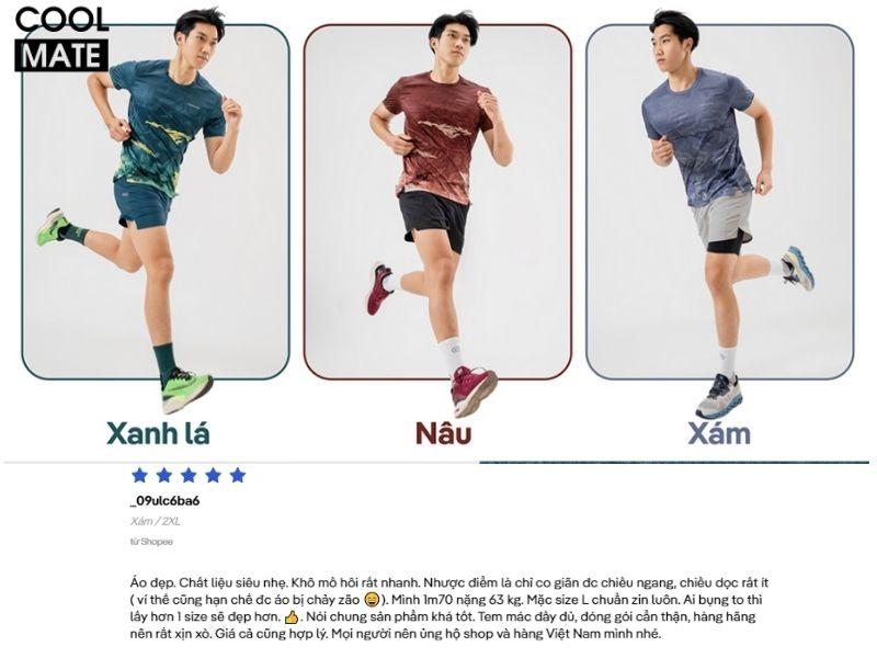 review Áo thun nam chạy bộ Graphic Jungle Coolmate