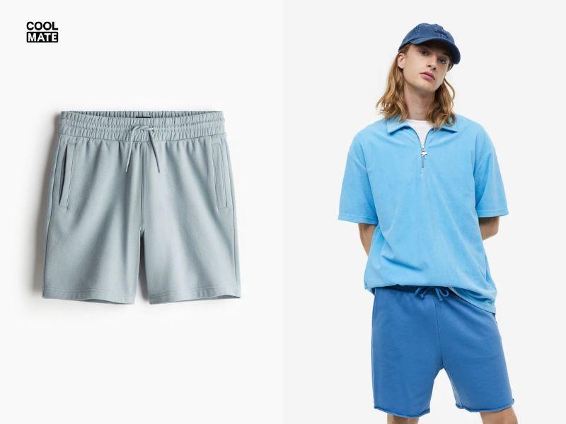 Quần short nam xanh dương từ Uniqlo