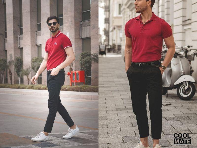 Mẫu áo Polo đỏ đô