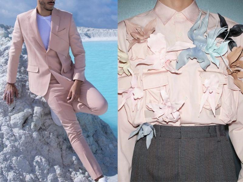 Mix đồ cùng áo sơ mi jumpsuit màu hồng đào