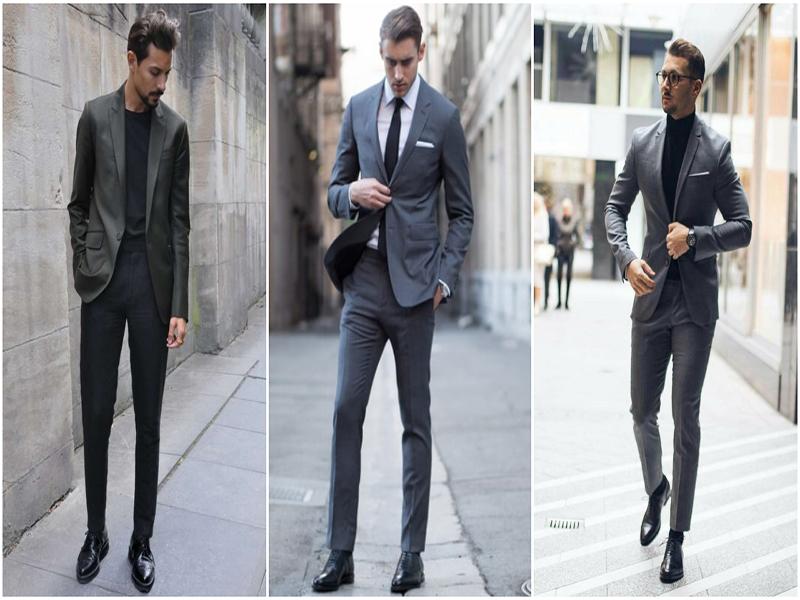 Phối giày đen với quần áo nam lịch lãm
