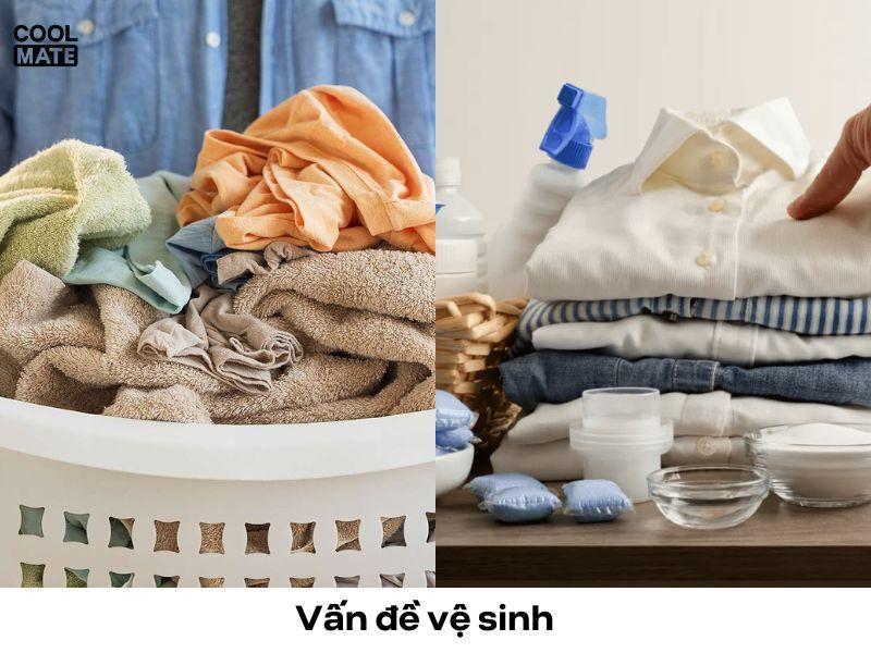 Vấn đề vệ sinh khi mặc quần áo mới. Hình ảnh minh họa từ Coolmate