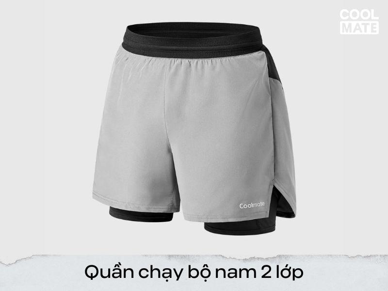 Thiết kế quần chạy bộ nam 2 lớp: lớp trong ôm sát, lớp ngoài thông thường