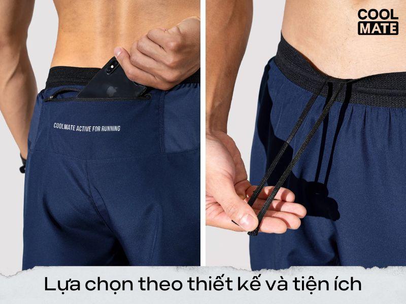 Lựa chọn quần chạy bộ nam 2 lớp dựa trên thiết kế và tiện ích