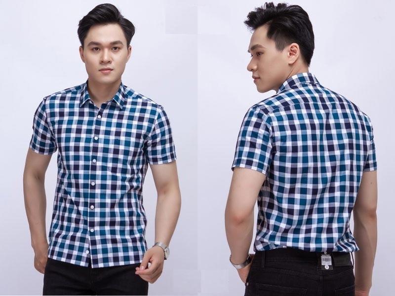 Áo sơ mi vải sợi bạc hà