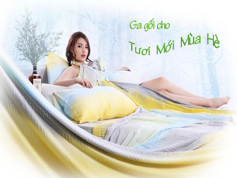 Vải sợi bạc hà làm drap giường, chăn