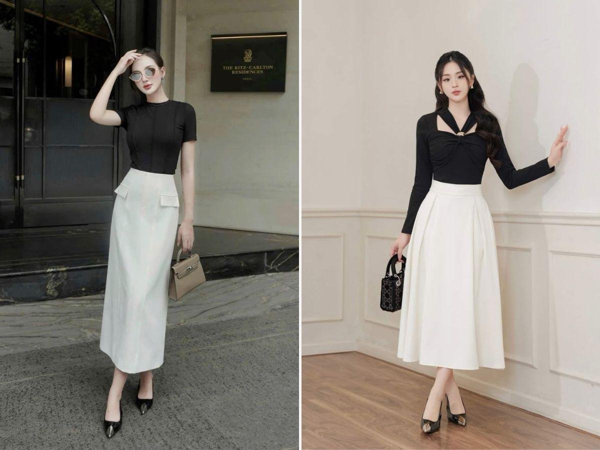 Cân đối tỉ lệ khi phối váy công sở