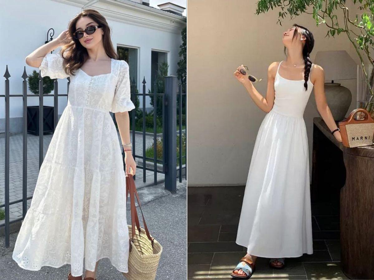 Váy xòe liền thân là biểu tượng của sự dịu dàng và bay bổng