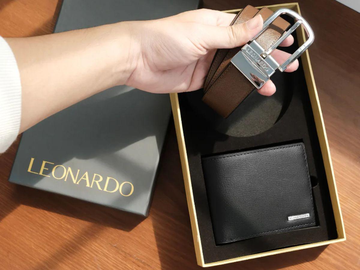 Ví da Leonardo với đường may tỉ mỉ và thiết kế tối giản, thanh lịch