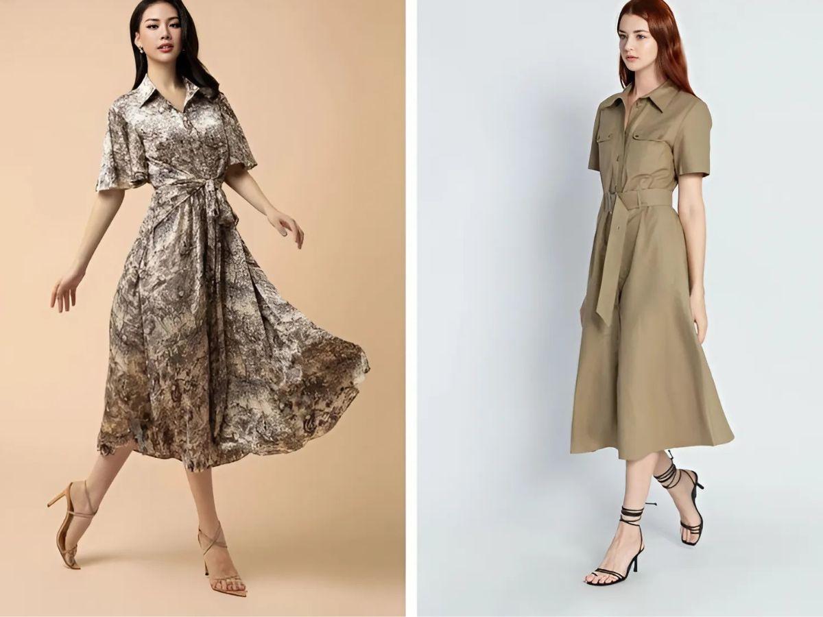 Đầm xòe công sở cho nàng dáng gầy