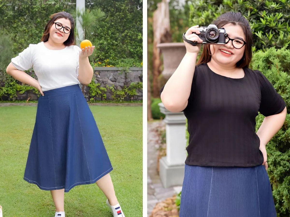 Đầm xòe công sở cho nàng dáng mũm mĩm