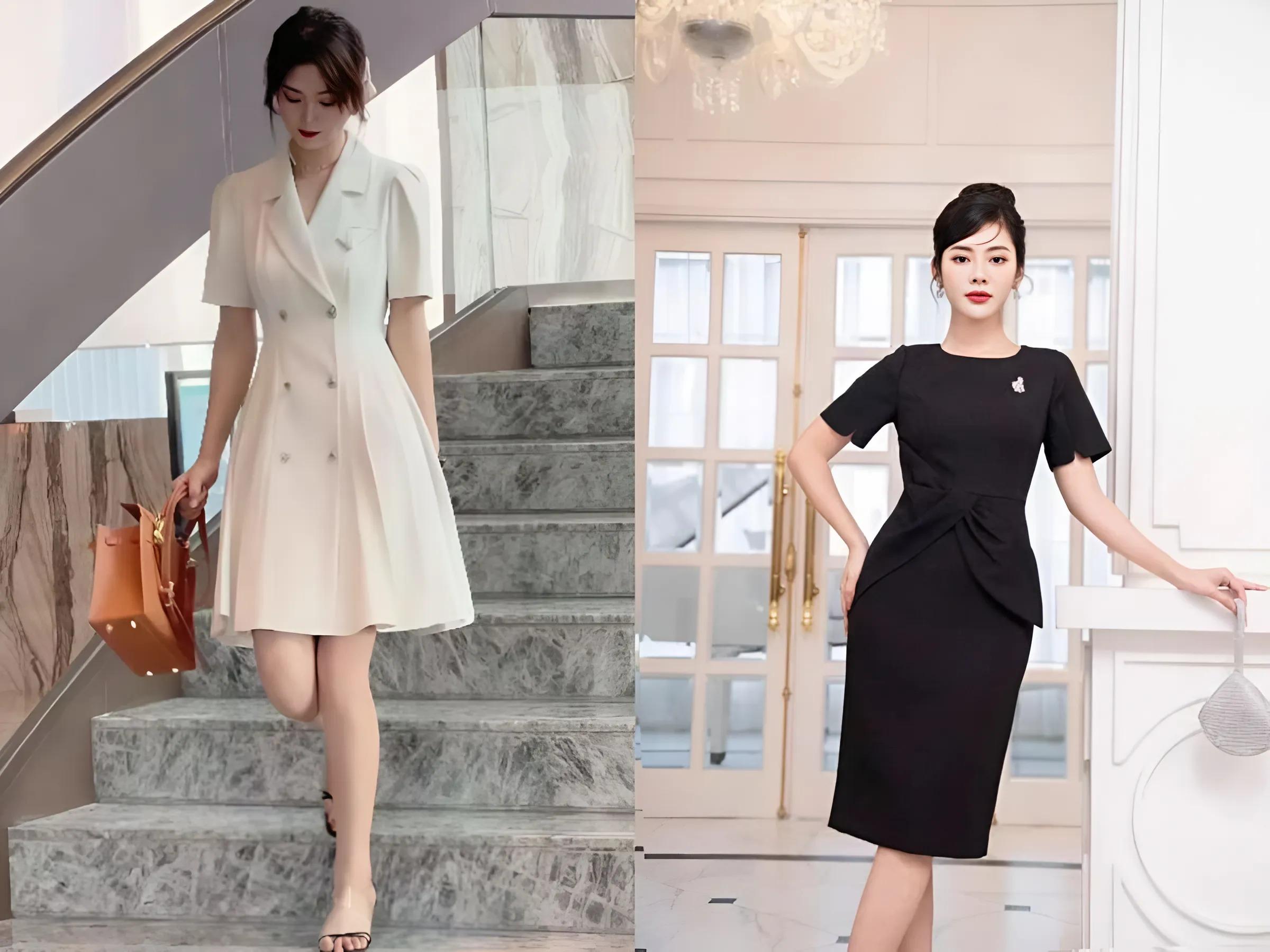 Đầm họp hoặc gặp đối tác chuyên nghiệp, lịch sự, chỉn chu