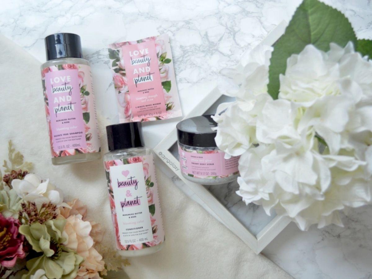 Dầu gội Love Beauty And Planet Murumuru Butter & Rose Blooming Color Shampoo màu hồng