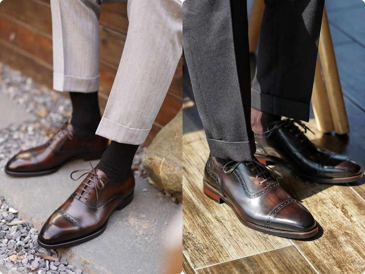 Cap-toe Oxford đặc biệt phổ biến trong môi trường công sở lịch lãm