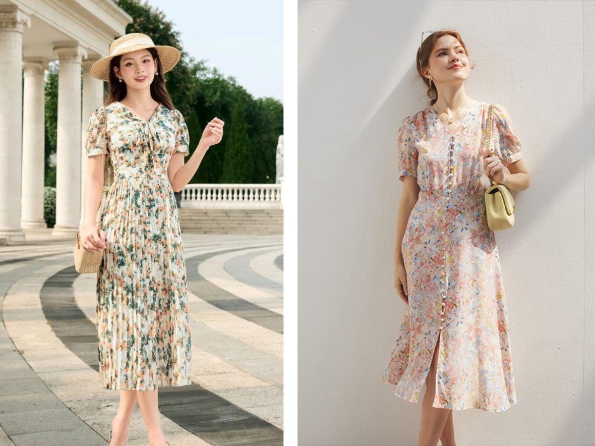 Đầm maxi họa tiết tạo nên phong cách nhẹ nhàng