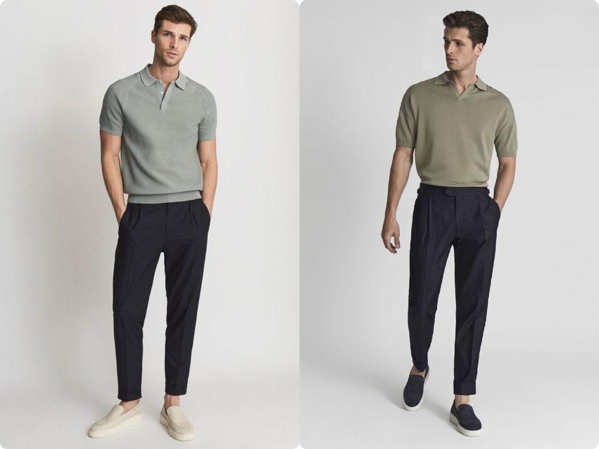 Áo Polo Len Nam Slim-Fit Color Block 
