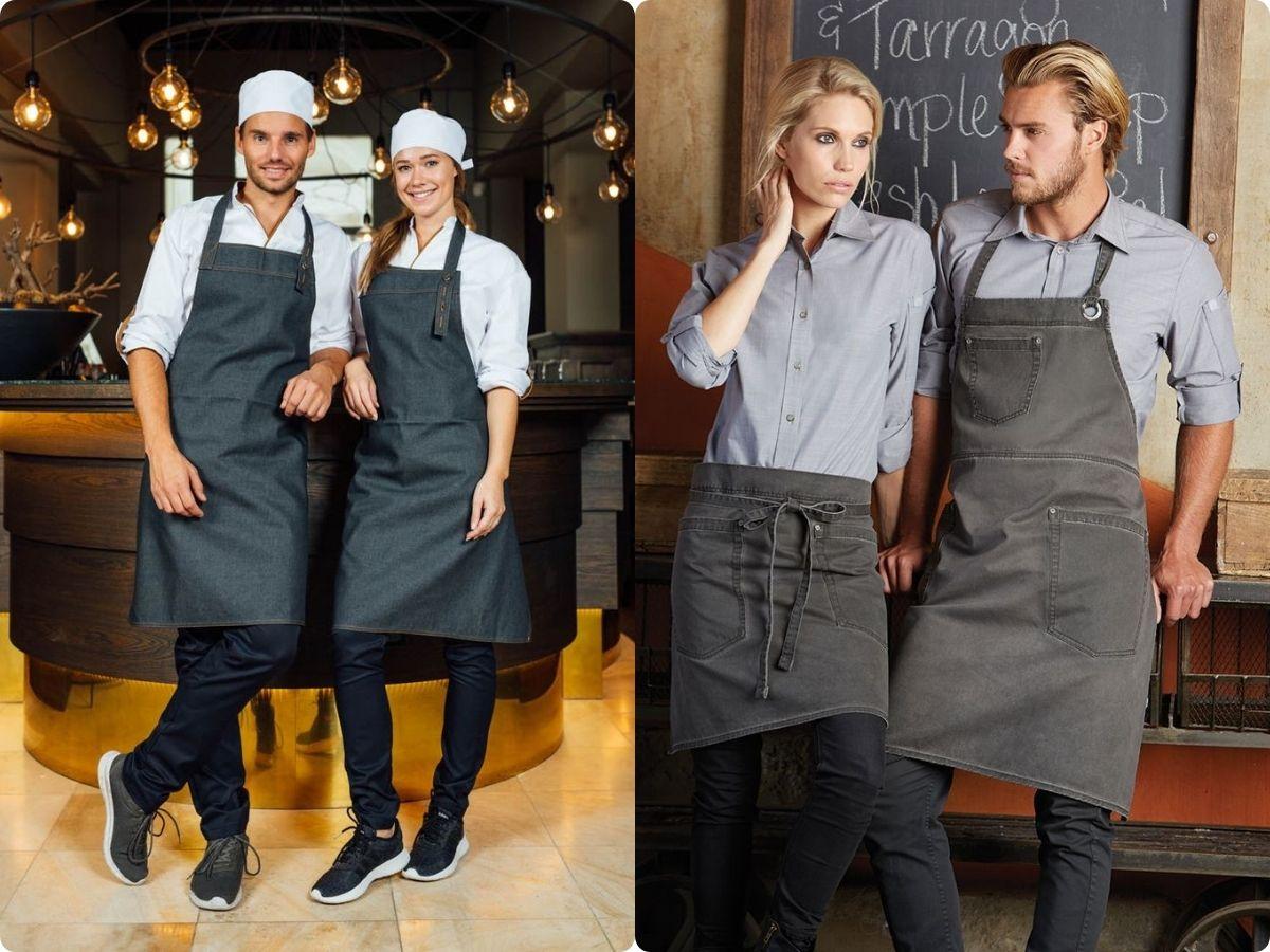 Tạp dề tạo điểm nhấn thú vị cho bộ đồng phục