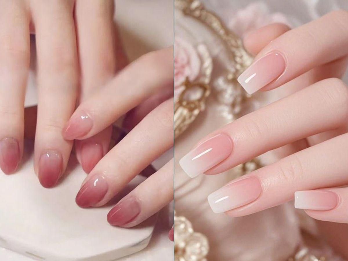 Mẫu nail ombre có hiệu ứng loang màu đẹp mắt
