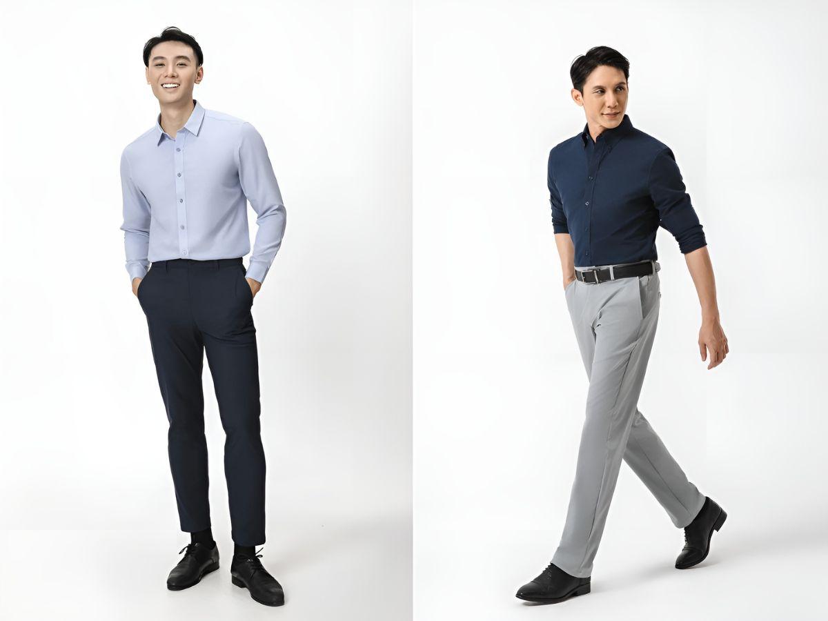 Áo sơ mi mix cùng quân tây là outfit kinh điển, an toàn cho cuộc phỏng vấn