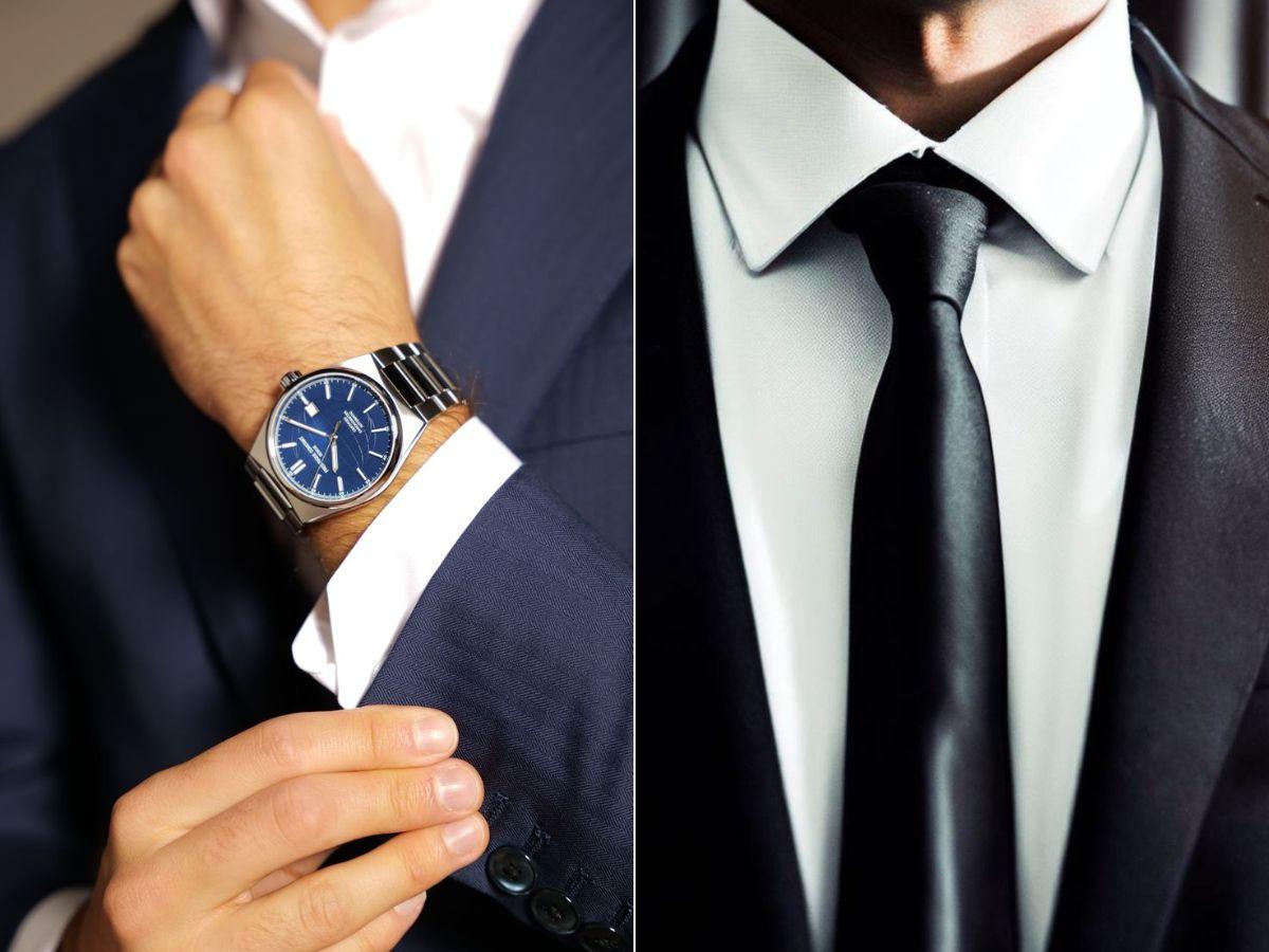 Đồng hồ và cà vạt là phụ kiện giúp tăng thêm vẻ lịch lãm