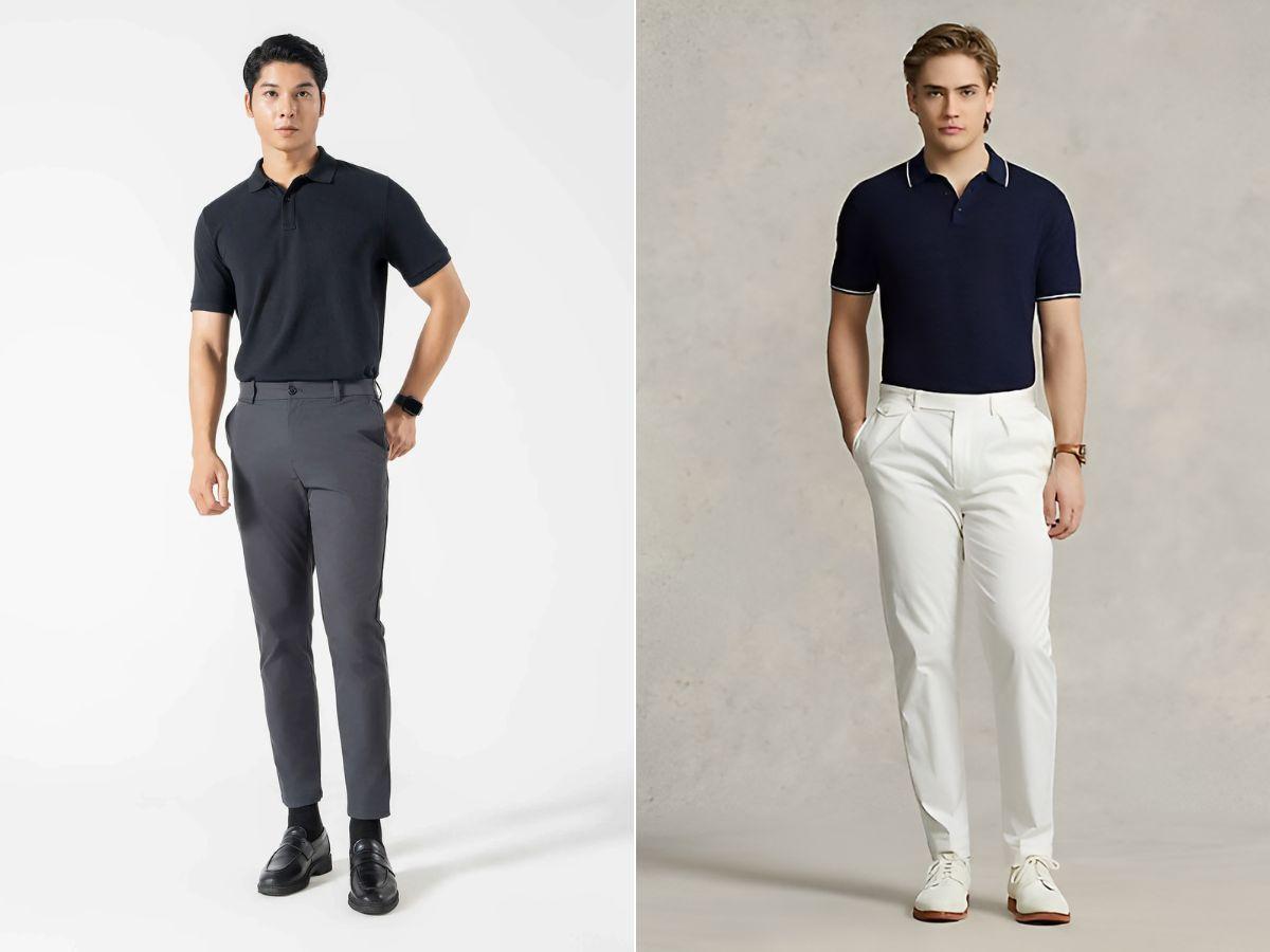 Trẻ trung năng động cùng áo polo và quần kaki/chinos