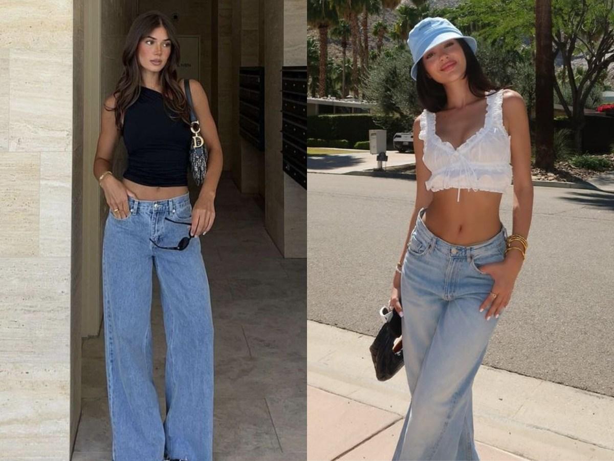 Áo croptop phối quần jean cạp cao, phong cách năng động nhưng vẫn quyến rũ.