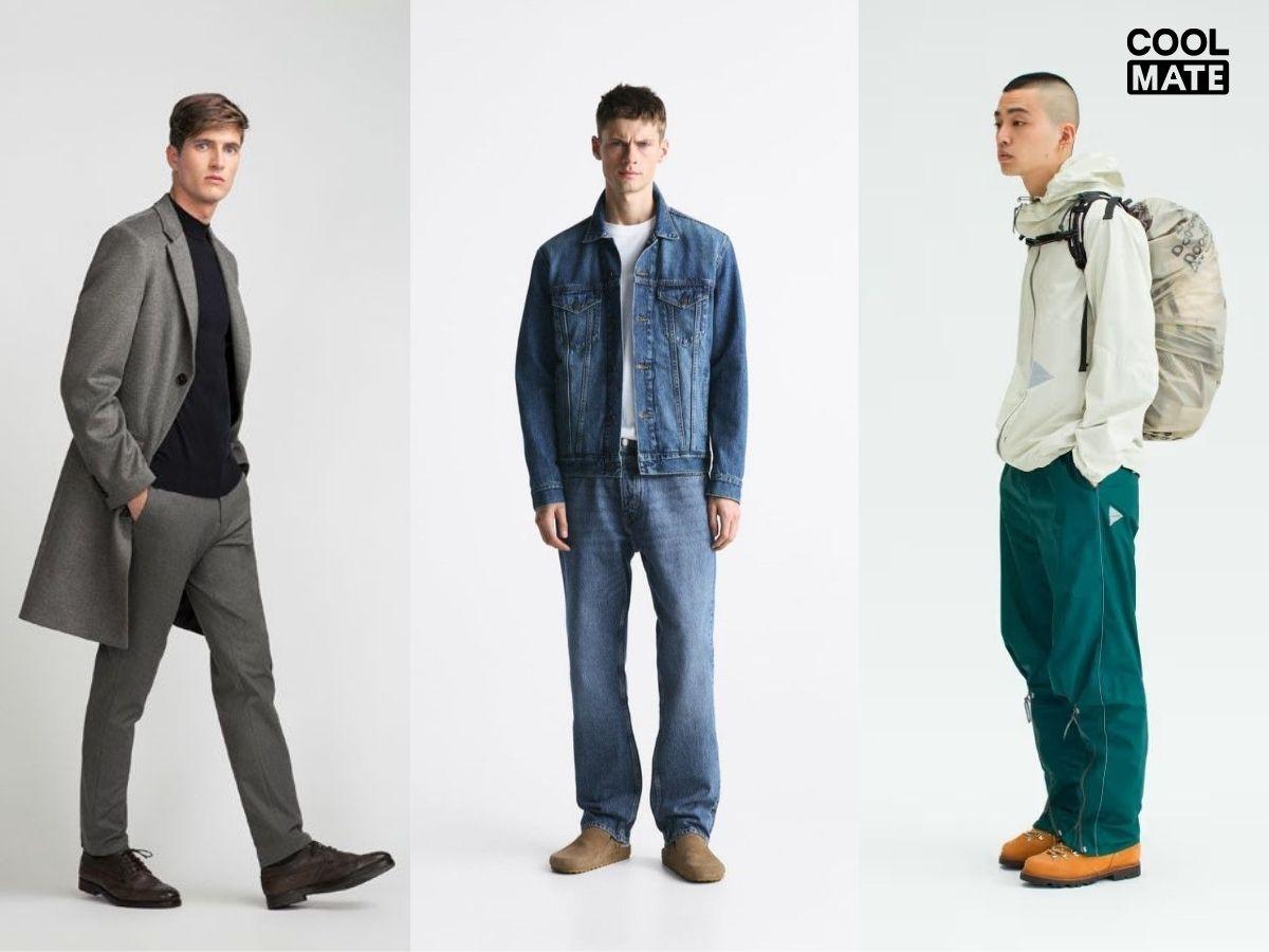 Áo khoác dạ cho phong cách công sở, Denim cho street style năng động và áo khoác gió dù cho hoạt động ngoài trời