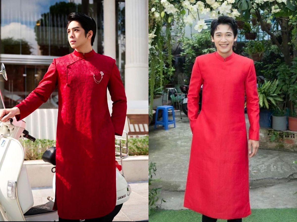 Mẫu áo dài màu đỏ trơn quyền lực