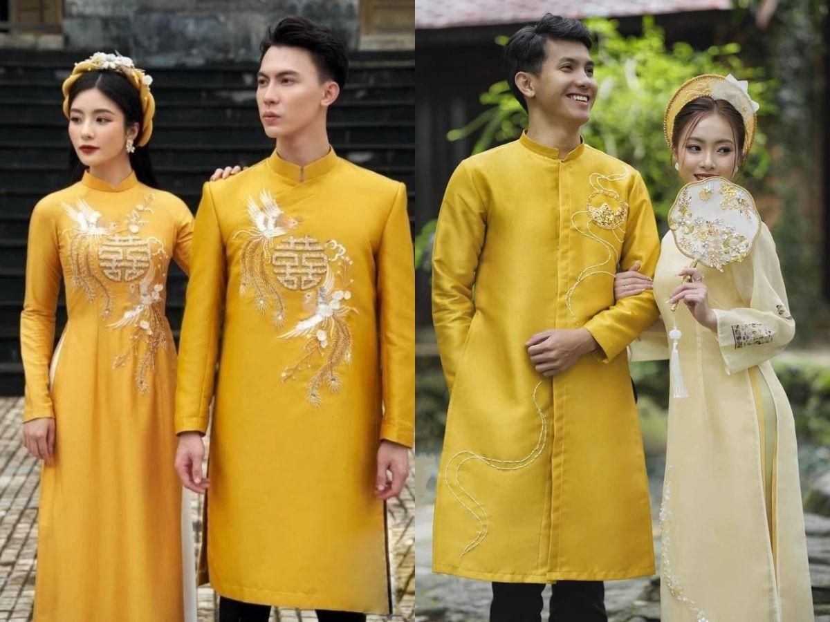 Áo dài màu vàng tươi trẻ trung