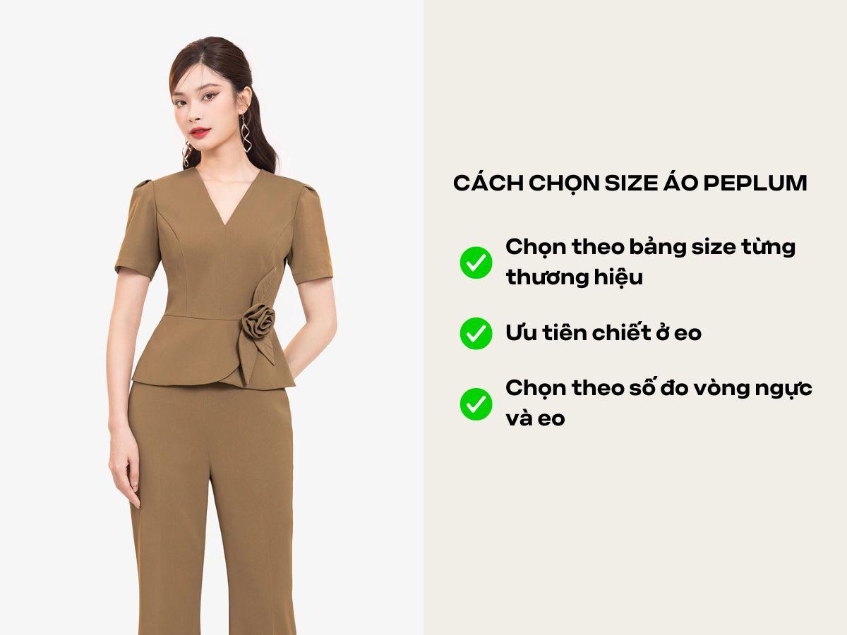 Lưu ý chọn size cho áo peplum