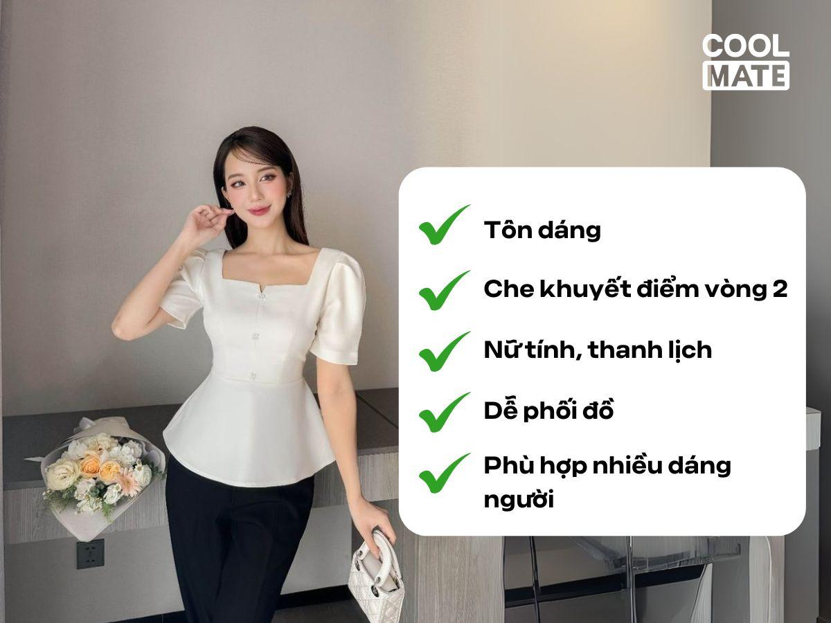 Áo peplum mang lại nhiều ưu điểm cho chị em