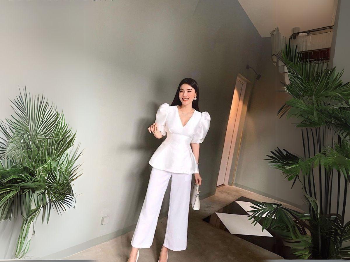 Áo peplum cách điệu với tay phồng