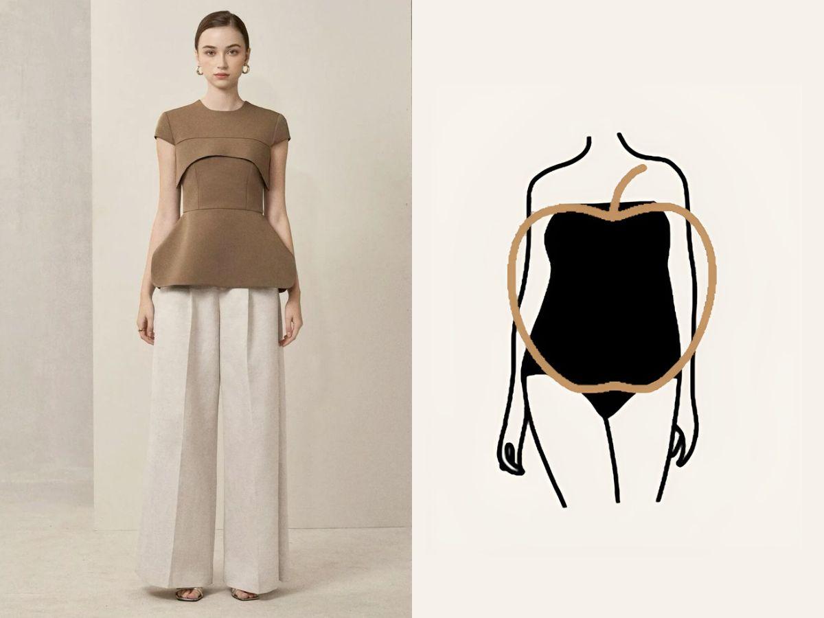 Nên chọn peplum vạt xòe nhẹ cho dáng người quả táo