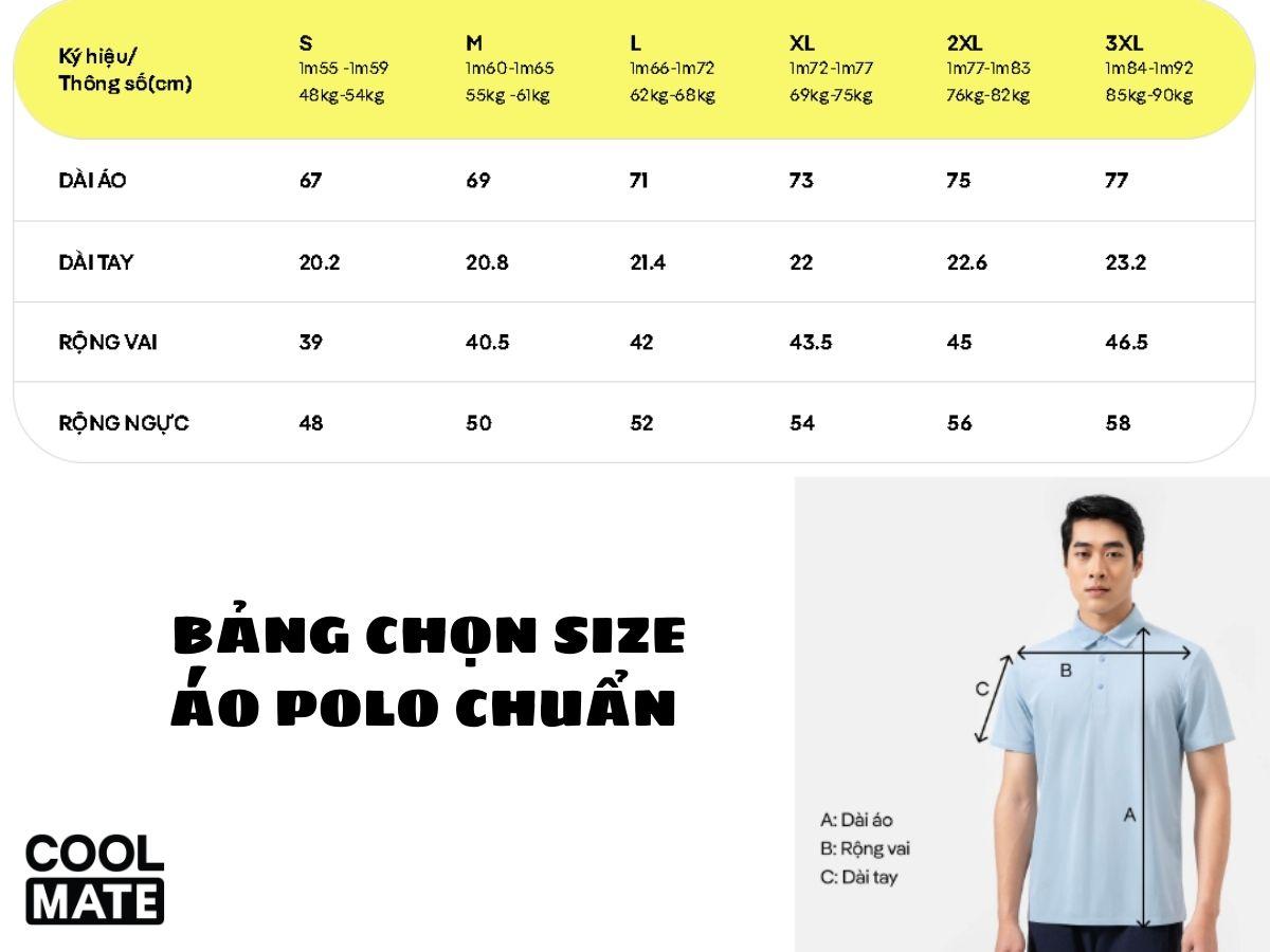 Chọn size áo polo chuẩn cùng Coolmate