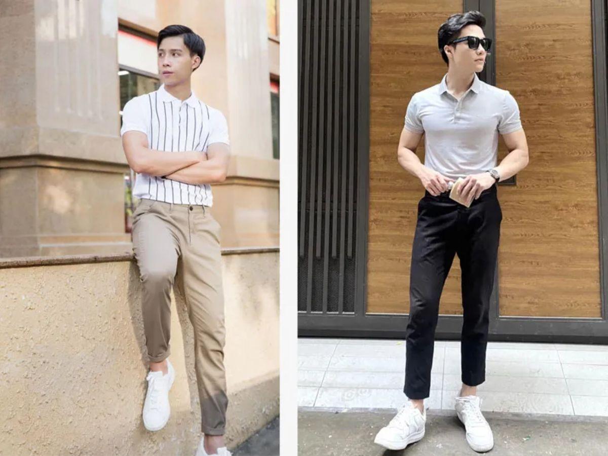 Khi trang phục dự tiệc không yêu cầu quá formal, áo polo là một sự lựa chọn tuyệt vời