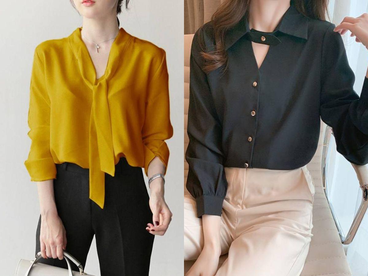 Áo sơ mi suông giúp che đi khuyết điểm vòng eo cho dáng quả táo